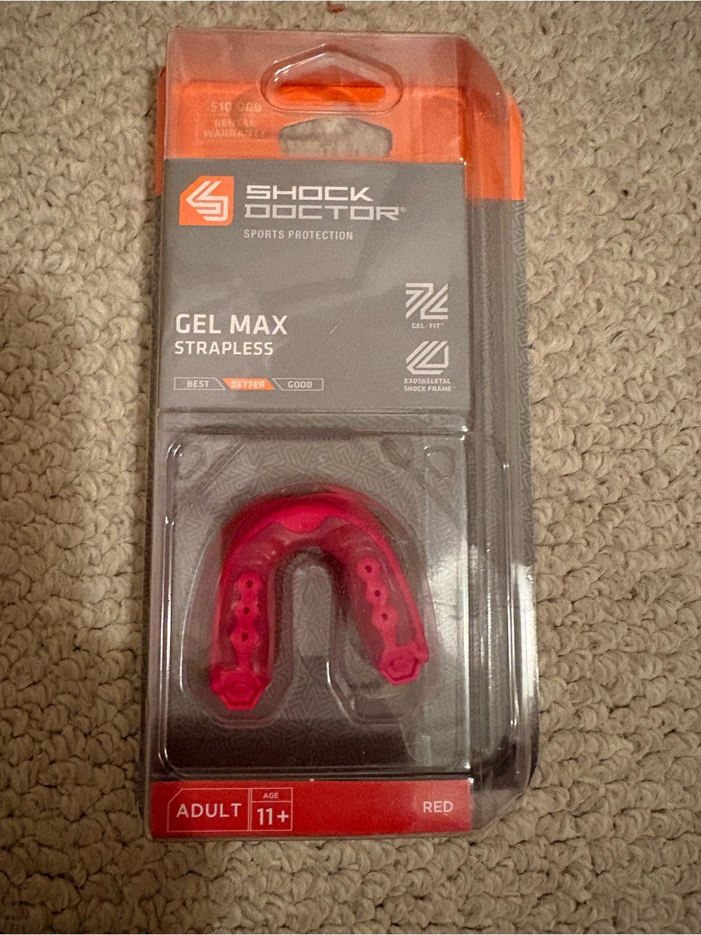 Shock Doctor nwt $24.99 Gel Max Strapless Mouthguard - Red